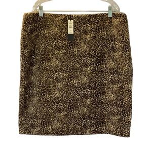 NWT Talbots leopard animal print skirt size 18